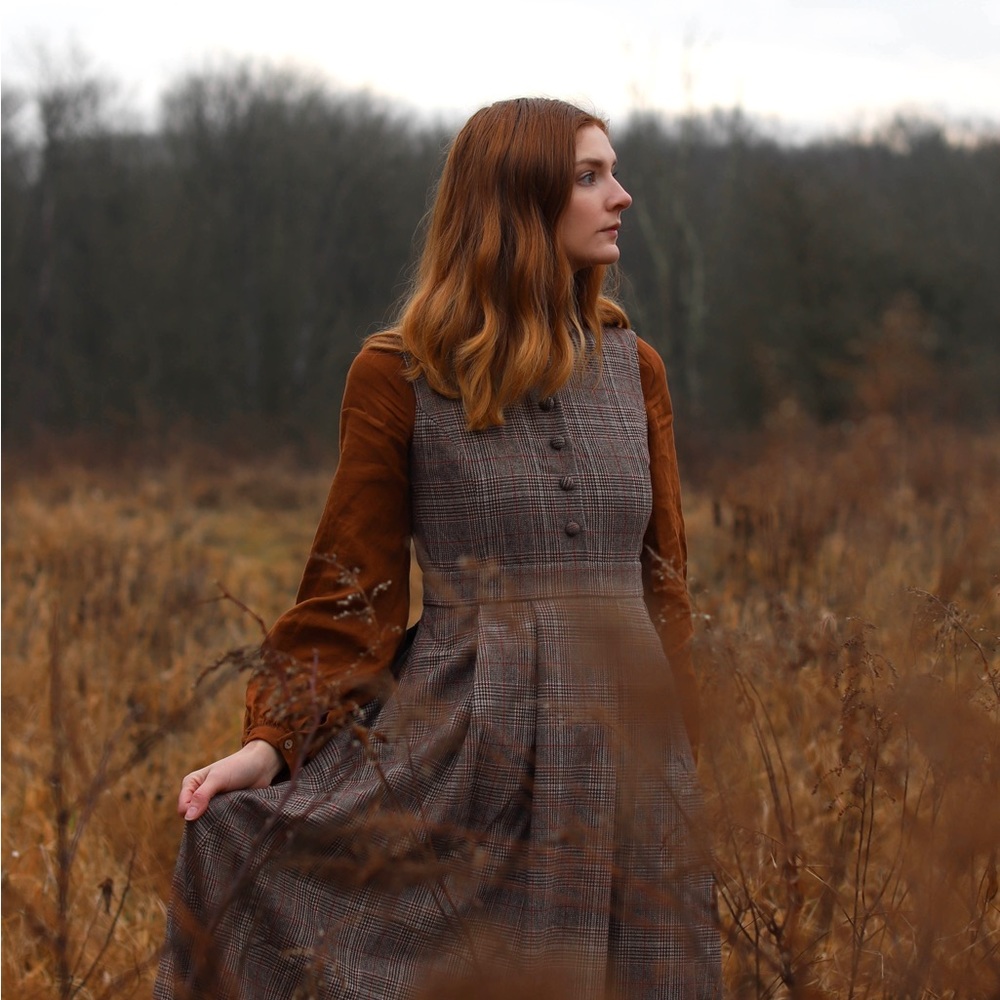 Brown Plaid Midi